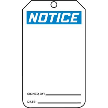 Imagem de Accuform Placa de segurança MDT800CTP, legenda "Aviso (em branco)", 14,6 cm de comprimento x 8,3 cm de largura x 0 cm de espessura, cartolina PF, azul/preto sobre branco (pacote com 25)