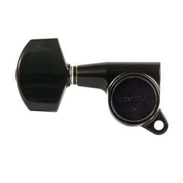 Imagem de Gotoh Máquinas de afinação de botão estilo Schaller, 3 esquerda e 3 direita, preta