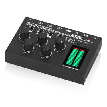 Imagem de Douk Audio Mixer De Áudio Mx5 4 Canais, Mixagem Linha Mono Estéreo, Medidor Nível Led Com Ruído Ultrabaixo