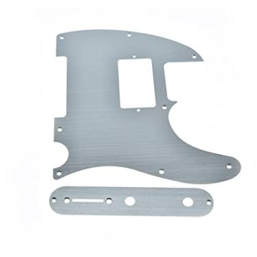 Imagem de Dopro Metal Alumínio Anodizado 8 Furos Tele Humbucker Pickguard com Placa de Controle de Metal e Parafusos para Telecaster Americano/Mexicano Prata