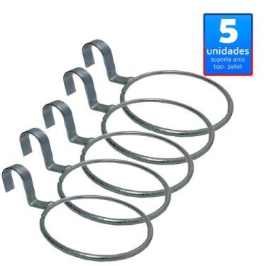 Imagem de 5 Suporte Anel 12cm Com Encaixe P/ Pallet, Treliça Sem Vaso - TMTSUPOR