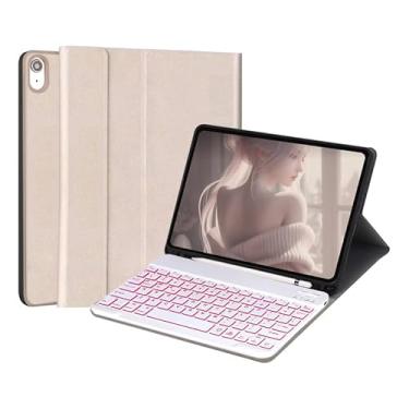 Imagem de Capa Para Tablet Com Teclado Bluetooth Para 5ª/6ª Geração,iPad Air1/Air2,iPad Pro 9.7 Polegadas (Ouro, Teclado retroiluminado)