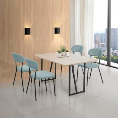 Imagem de Conjunto para Sala de Jantar com 4 Cadeiras Betina Black / Verde Claro