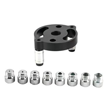Imagem de Ｂｅｓｇａ Guia de Broca de Cavilha 6-10 Mm Vertical Autocentrante Conjunto de Gabarito de Cavilha para Furo de Madeira Lisa Guia de Broca Portátil para Perfurad, Preto, 8
