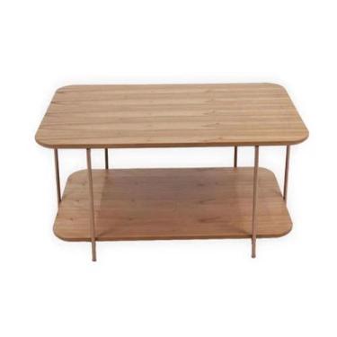 Imagem de Mesa Centro Lógica Amêndoa Estrutura Ferro Cobre 90cm - 69884 - Sun Ho