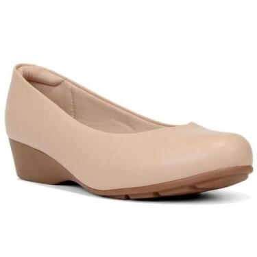 Imagem de Scarpin Anabela Modare Salto Baixo Bico Redondo - Bege, 36