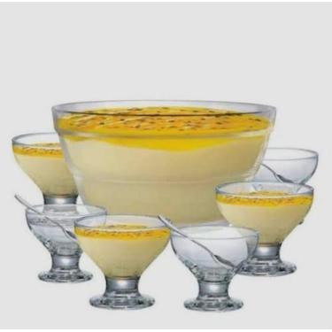 Imagem de Jogo de Sobremesa de Vidro com taças 7 peças pote tigela - Rufinos