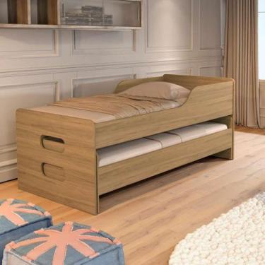 Imagem de Bicama Com Grade de Proteção Solteiro Reforçada Elis 100%MDF - Anyben,