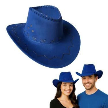 Imagem de Chapéu de Cowboy Adulto Western Suede Azul - Extra Festas