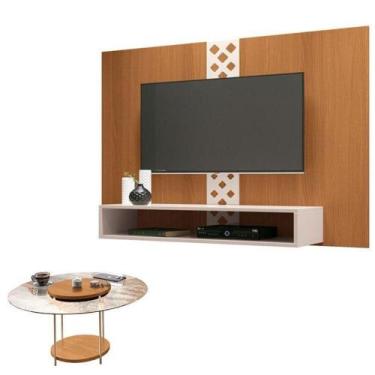Imagem de Painel Para Home Suspenso Form Com Mesa De Centro Sky Com Tampo De Vid