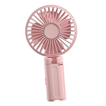 Imagem de IEUDNS Mini ventilador portátil USB decorativo leve elétrico dobrável para mesa, portátil, para viagens, mulheres e homens, praia, Rosa