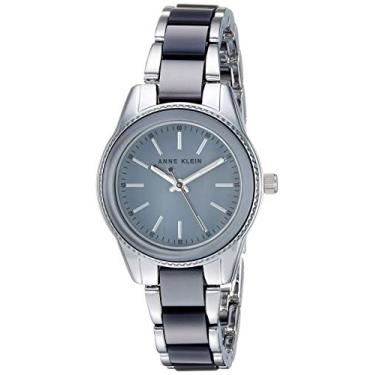 Imagem de Anne Klein Relógio de pulseira de resina feminino, Prata/cinza