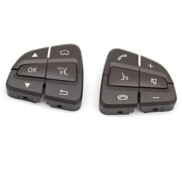 Imagem de Goodithy 6 peças capa de botão de controle de volante multifuncional acessórios de direção painel de substituição para Mercedes Benz C Class W205 GLC Class W253 (marrom)
