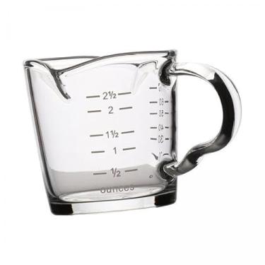 Imagem de AFXGUSD 2x Copos Medidores de Espresso, Jarra Tripla Medidora com Bicos Duplos, Copo de Vidro para Mistura de Espresso Espesso, com Alça para Chá, Café para F