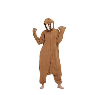 Imagem de Love to Enjoy Pijamas de cosplay de animais adultos para adultos, Morsa marrom, P