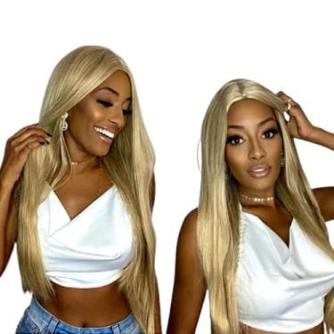 Imagem de Peruca Lace Wig Lisa Sem Franja Fibra Orgânica 70cm(Loiro Escuro)