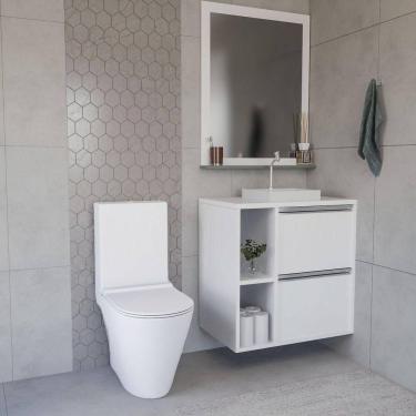 Imagem de Conjunto Gabinete E Espelhiera Plena Compact 60cm Branco
