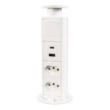 Imagem de Torre Totem 2 Tomadas 1 USB + 1 USB-C Turbo Charger