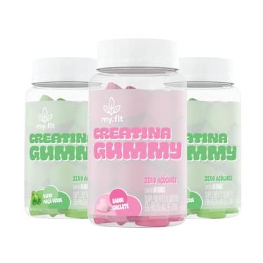Imagem de Kit 3x Creatina Gummy, Sabor Chiclete e Maçã Verde (180 Gomas) 3g de Creatina por Dose - Zero Açúcar, My Fit