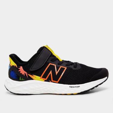 Imagem de Tênis Infantil New Balance Arishi V4, Preto, Laranja, 31