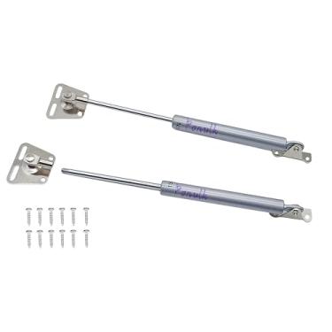 Imagem de Pacote com 2 dobradiças de mola a gás 150N/15 kg, suportes de elevação de suportes a gás de 30,5 cm, para armazenamento de cama de trailer DIY, caixa de ferramentas pesadas, porta de armadilha de