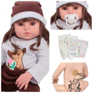 Imagem de Boneca Reborn Que Fala 100% Silicone Princesa Kit Capivara - Cegonha R