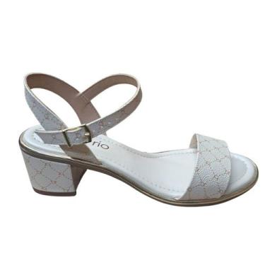 Imagem de Sandália Salto Baixo Monograma Beira Rio - Branco Off, 37