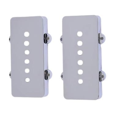 Imagem de KiBcsLic 2 peças capa para captador humbucker faça você mesmo 12 furos braço/ponte acessório instrumento musical parte capas de captador espaçamento de poste, Argent