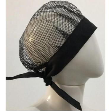 Imagem de Touca de Tela com Faixa de Tecido - DaniBordados, Rosa bebê