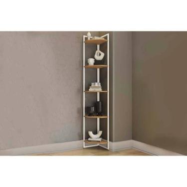 Imagem de Prateleira Quarto Casal Industrial Li022 Canela-branco - Kappesberg