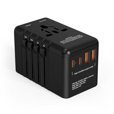Imagem de Adaptador conversor de voltagem de 220 V a 110 V: transformador de tomada de extensão de viagem internacional dos Estados Unidos para a Europa
