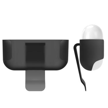 Imagem de Geekria Capa de fone de ouvido sem fio ultraleve com clipe de cinto, compatível com Apple AirPod Pro, AirPod Pro 2 True Wireless Earbuds, porta de carregamento acessível (preto)