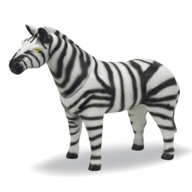 Imagem de Animais da Fazenda Zebra de Brinquedo Em borracha Macia - Bee Toys, Ze