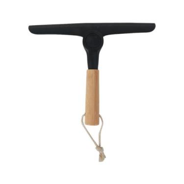 Imagem de Rodo De Pia Dobrável Cabo Bambu Multiuso Preto Rodinho Oikos, Bambu