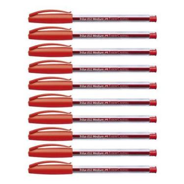 Imagem de Kit 10 Canetas Esferografica Faber Castell Trilux Medium 1.0 - Faber-C