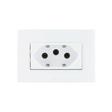 Imagem de 8 Tomada Móvel 3 Pinos 10a Embutir Painel Marceneiro Branco Sleek Marg