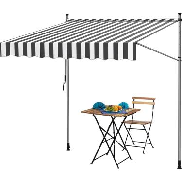 Imagem de Toldo Retrátil, Toldos Para Pátio à Prova D'água, Toldo De Braçadeira De Varanda, Dossel Ao Ar Livre, Resistente A Uv, Toldo Da Porta Da Frente, Gray,White, W-3.5M
