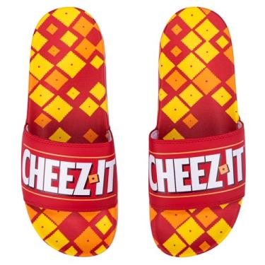 Imagem de Odd Sox Pantufas deslizantes Cheez-It – Sandálias macias sem cadarço - Chinelo confortável unissex, calçado casual para uso interno/externo, Cheez It, Large