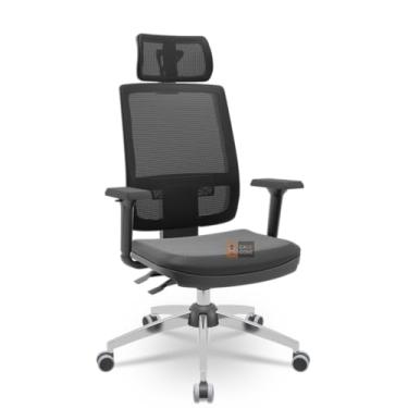 Imagem de Cadeira Brizza Tela 3D BackPlax Cromada Com Apoio NR17 Plaxmetal (Sintético Preto)