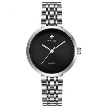 Imagem de Relógio Feminino de Quartzo Minimalista Pulseira de Aço inoxidável  A Prova D´agua