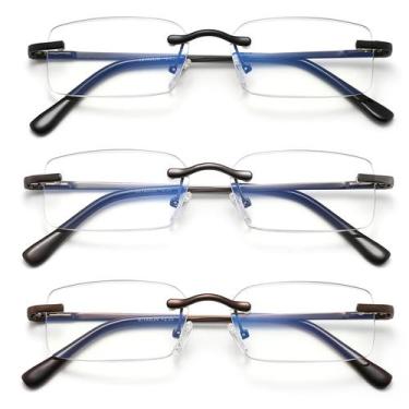 Imagem de Óculos de leitura HIYANJN Frameless Blue Light Blocking 1.25