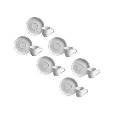 Imagem de Conjunto de Xícaras de Café com Pires Porto Brasil Bio New White 120ml - 6 Peças