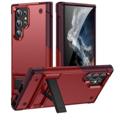 Imagem de Capa de celular com suporte resistente e à prova de choque para Samsung Galaxy S25, S24 Ultra, S21, S22, S23, S21, S23, S24 Plus, S21fe, S20fe, S23 (para Samsung S24Ultra/Vermelho)