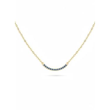 Imagem de PENLYU Colar feminino com pedra do mês de nascimento em ouro 14K, pingente de barra curvada, colar de irmãs, presentes para mãe e família, design de um terço de círculo, joia de presente de