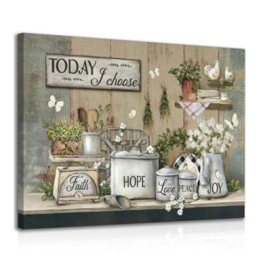 Imagem de Dazzlewall Quadro de Decoração de Parede Rústico para Cozinha, Poster de Citações Motivacionais Impressão Retrô para Decoração de Sala de Jantar de Fazenda 12x16 polegada