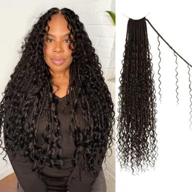 Imagem de Crochet Hair Boho Faux Locs 18 polegadas Goddess Locs, 8 pacotes - Tre