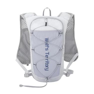 Imagem de oshhni Colete de hidratação para corrida, mochila, alça peitoral ajustável, mochila leve para homens e mulheres, para corrida, trilha, acampamento ao ar, Cinza