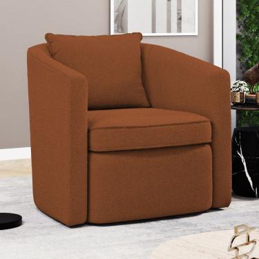 Imagem de Poltrona Decorativa Sala de Estar Aimê Bouclê Terracota - Desk Design