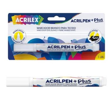 Imagem de Caneta para Tecido, Acrilex, Branco, Acrilpen Plus