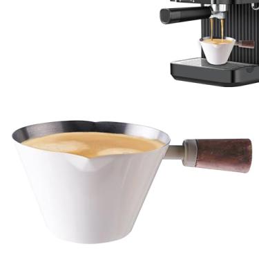 Imagem de Copo de medição,copos de Medição,copos de medição de café,c de dosagem de mediçãos de cafe expresso,copo de cafe de aço inoxidável,jarro de vapor de cafés expresso,copo de café com escala (Branco)